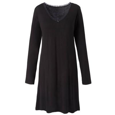 Nachthemd SASSA "Nachthemd CASUAL COMFORT", Damen, Gr. 40, N-Gr, schwarz, Obermaterial: 95% Viskose CV. 5% Elasthan EL., Kleider Nachthemd