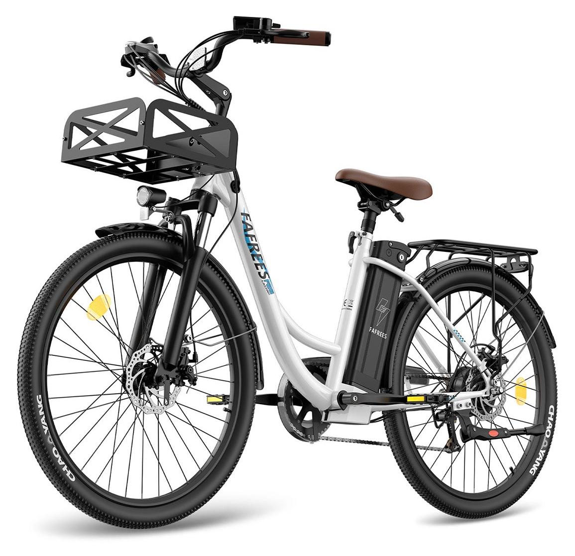 Elektrisches Fahrrad FAFREES F26 Lasting - Motor 250W Akku 36V25Ah 26x1.95 Zoll Reifen Mechanische Scheibenbremsen - Weiß