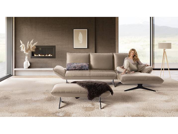 Koinor Ecksofa Prime mit manueller Rückenfunktion in Leder