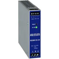 Recom, Systemstromversorgung, REDIIN120-24 Hutschienen-Netzteil (DIN-Rail) 24 V 5 A 120 W Anzahl Ausgän