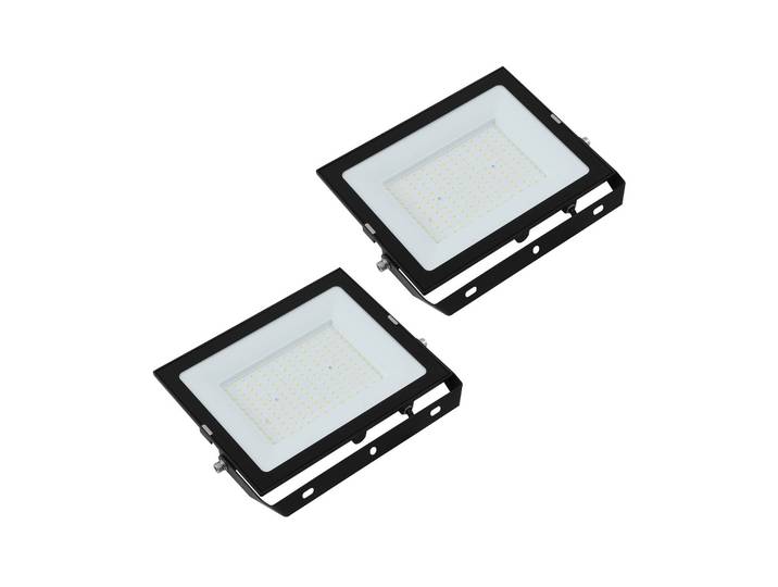 Prios LED-Außenstrahler Maikel, 150 W, Metall, 2er-Set Maikel PRIOS, schwarz, Aluminium, Modern, LED Wandleuchte außen