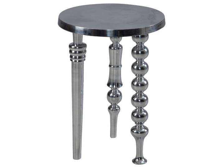 Mid.you Beistelltisch, Silberfarben, Metall, rund, konisch, 63 cm, Wohnzimmer, Wohnzimmertische, Beistelltisch, Beistelltische rund