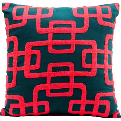 Dekokissen KARE DESIGN "Chain Pink, Kissenhülle mit Füllung, 45x45 cm", pink (pink, gemustert), B:45cm H:20cm L:45cm, Polyester, Samt, Dekokissen_Sitzkissen_Kissenhüllen, stützt Kopf und Nacken angenehm und sorgt für erholsamen Schlaf