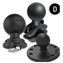 RAM Mounts RAM 2 Max Width Clamp Base with D Size 2.25 Diameter Ball, Smartphone Halterung, Schwarz