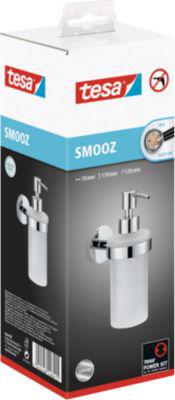 Seifenspender-Set tesa Smooz, 200 ml, nachfüllbar, innovative Klebelösung, verchromt