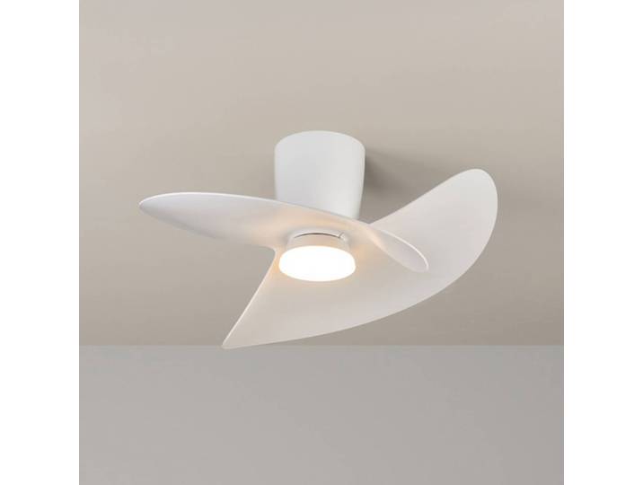 Mantra Iluminación LED-Deckenventilator Ona, weiß, DC, leise, CCT, 70 cm dimmbar, weiß / opal, für Wohn- / Esszimmer, Metall, Modern