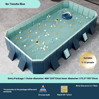 Inspire Picks Inflatable Installation Free Swimming Pool Thickened Wear Resistant Foldable Bathtub 4mistral Blue Entry