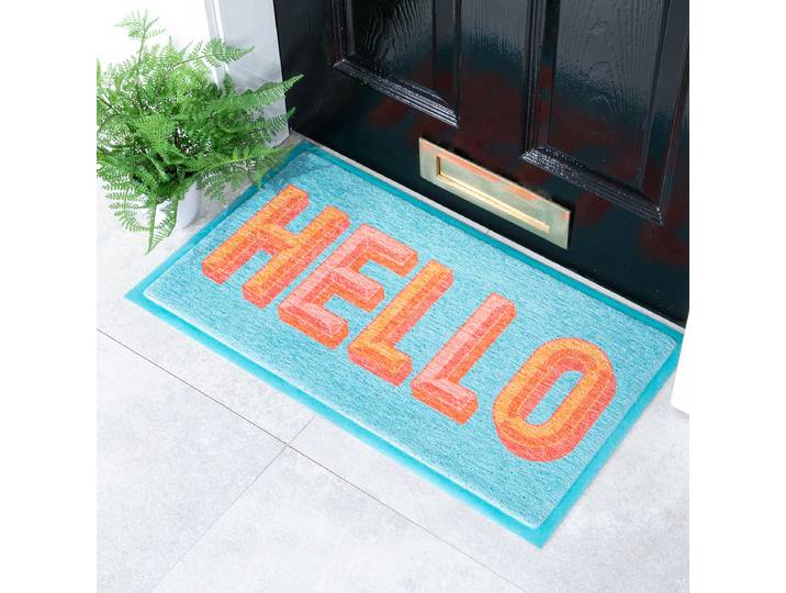 Paillasson DMW-HELLO-7040 40 x 1 x 70cm Multicolore