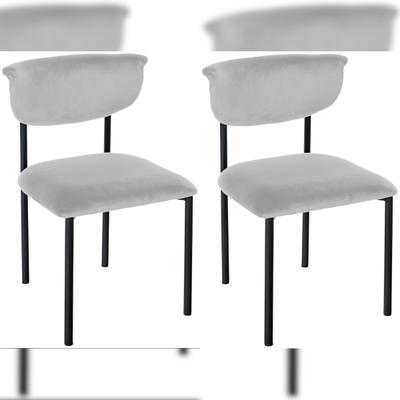 CLP 2er Set Esszimmerstuhl Gambell Samt Samt HBT: 78x52x53 cm grau