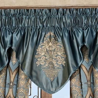 Touch of Class Castleton Ascot Valance Steel Blue 40 x 21, 40 x 21, Steel Blue