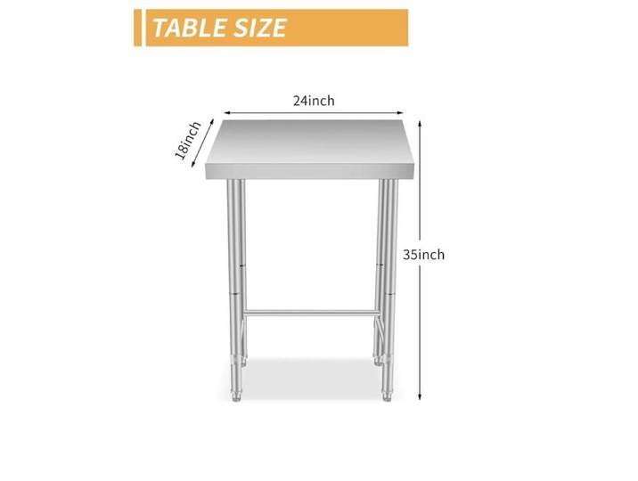 Table préparation inox 18x24x35in NSF base ouverte restaurant