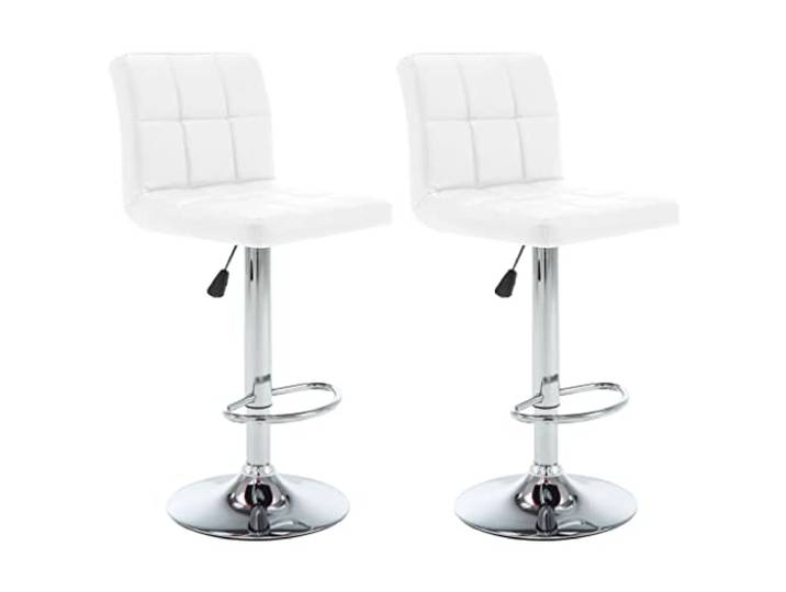 vidaXL 2X Barhocker Höhenverstellbar Barstuhl Tresenhocker Bistrohocker Thekenhocker Küchenhocker Thekenstuhl Tresenstuhl Weiß Kunstleder