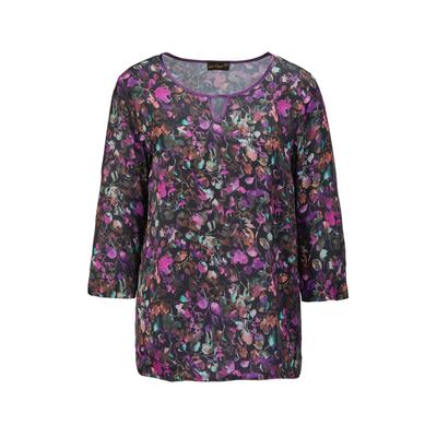 Druckbluse GOLDNER "Seidig fließende Druckbluse", Damen, Gr. 38, schwarz (schwarz, multicolor), Obermaterial: 100% Polyester PES., Sonstiges, Blusen Druckbluse, Ohne