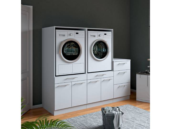 Set de buanderie J 186 x 162cm Blanc/Blanc