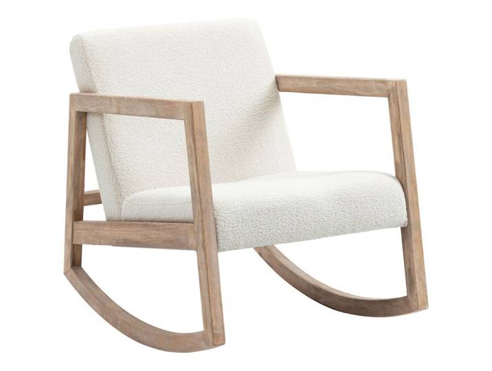 Fauteuil à bascule avec structure en bois rembourré fauteuil relaxant fauteuil de salon chaise longue avec assise rembour