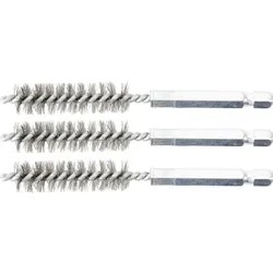 BGS Stahlbürste 12 mm Antrieb Außensechskant 6,3 mm (1/4") 3tlg. - 3078-12-S