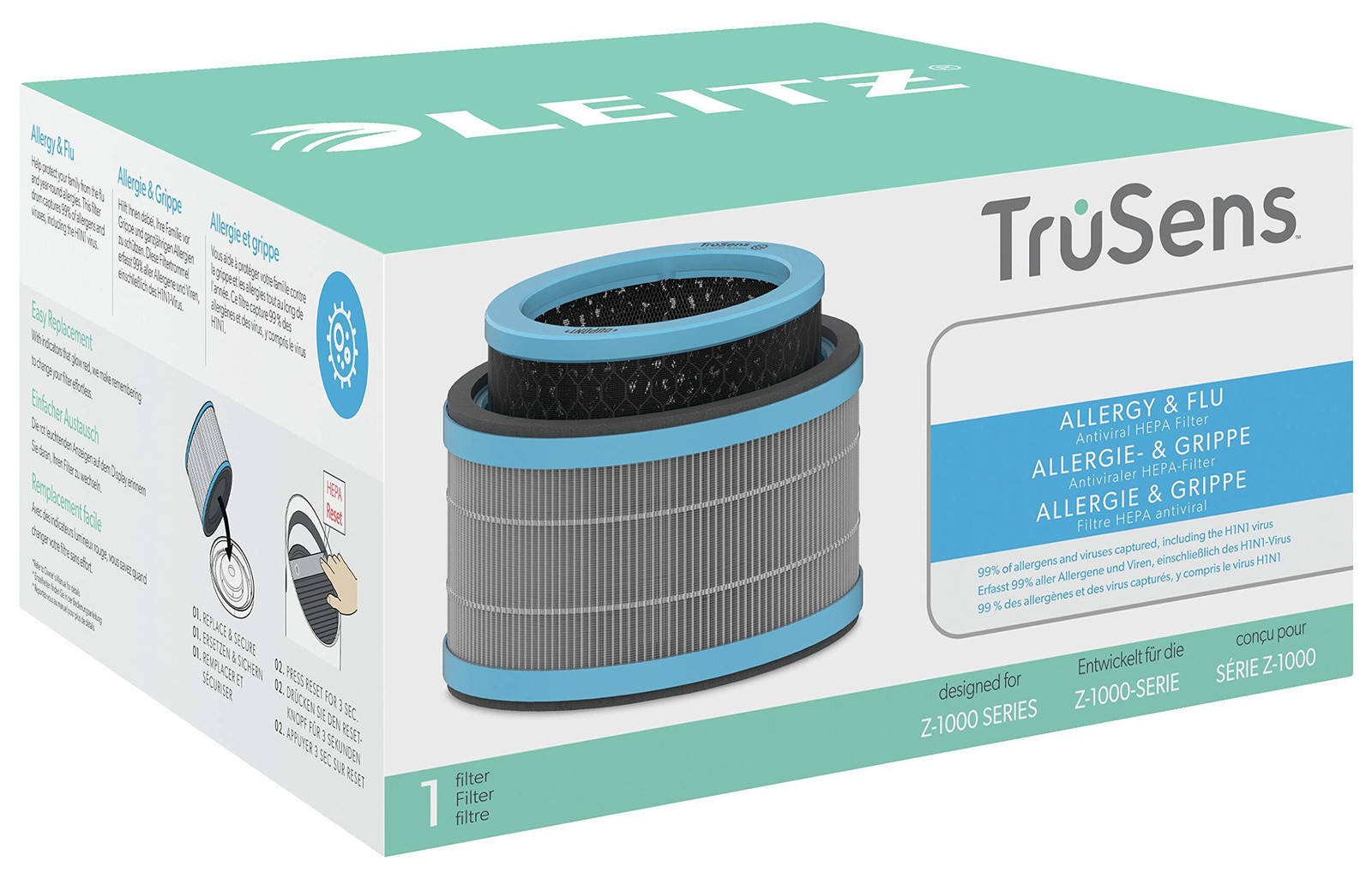 Leitz TruSens HEPA-filter voor luchtreinigers, geschikt voor allergenen en griep
