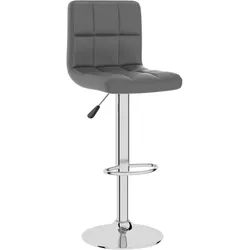 Décoshop26 - Barhocker x1 Hochstuhl aus grauem PVC mit Stahlgestell DEC029495 DEC029495