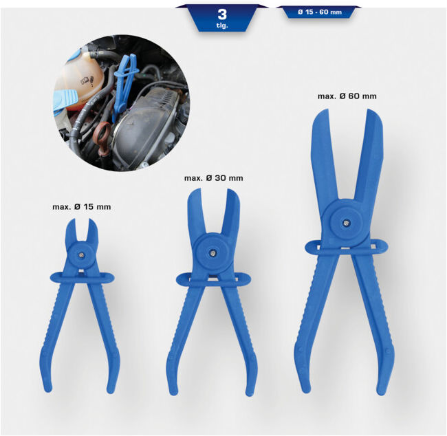 Brilliant Tools Kit de pinces à clamper les tuyaux, droit, 3 pcs (BT521010)