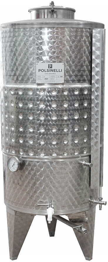 Polsinelli Serbatoio inox 500 L Conico 10° da Stoccaggio Refrigerato