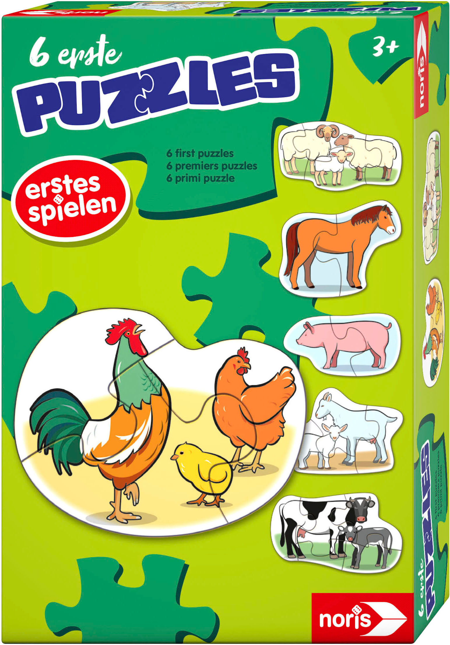 Puzzle NORIS "6 erste Puzzles - Bauernhoftiere", bunt, Puzzles, Kinder, Papier, Pappe, Puzzle, Topseller