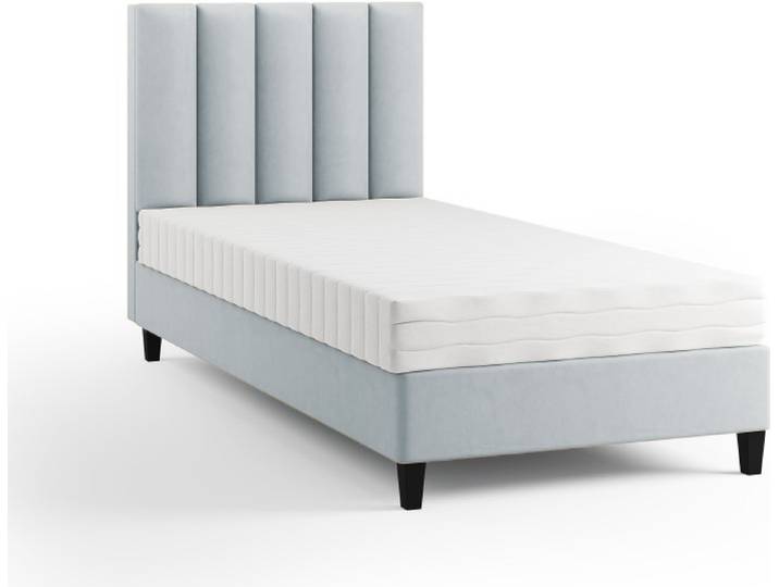 Boxspringbett Polsterbett Einzelbett KONGO ohne Matratze 90 x 200 cm Bett Schlafzimmer Jugendbett Kinderbett Hotelzimmer (Paris 161 - hellgrau)