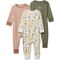 Tchibo - 3 Baby-Schlafanzüge - Baby - Gr. 98/104 - creme/print