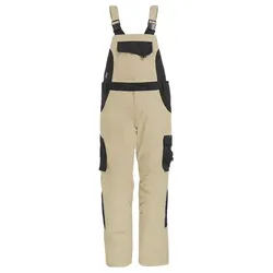 Premium Latzhose ECKHARD "Twill 300" - 56 - beige/schwarz