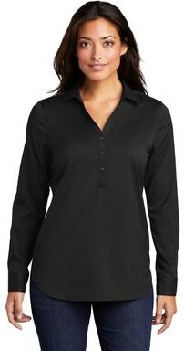 Port Authority LW680 Women's City Stretch Tunic in Black size 3XL   Polyester/Spandex Blend