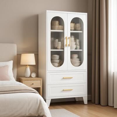 Garvee Modern Tall Storage Cabinet, Bookcase for Kitchen, Dining, Living Room, Office, Bedroom, Laundry