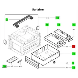 Festool Trennstege quer für SYS 3 SORT, 2B1H 5x