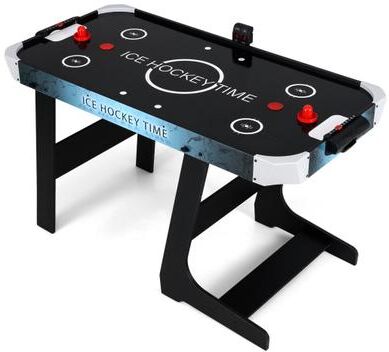 Costway 56 Inch Air Hockey Table with Powerful 12V Motor and LED Digital Scoreboard-Black