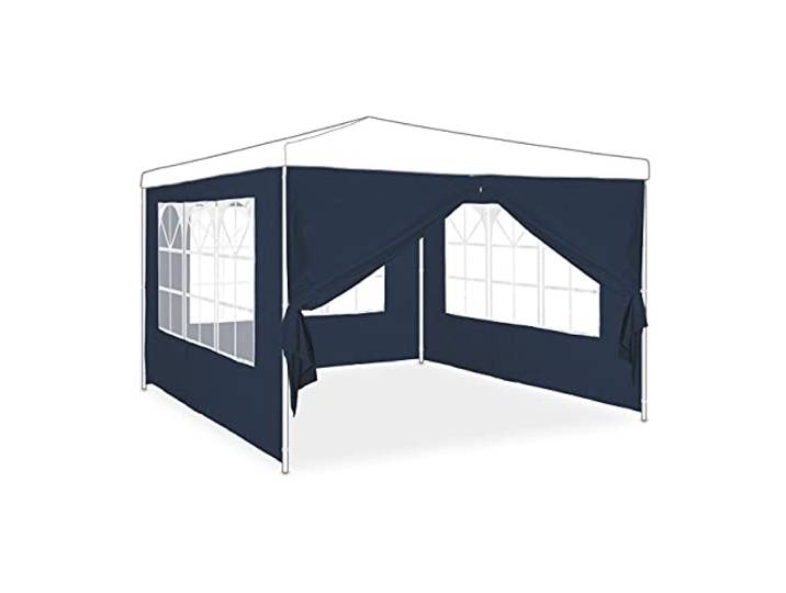 Relaxdays Paroi latérale pour tonnelle\, Lot de 4\, 2x3 m\, Panneaux latéraux avec fenêtres et Fermeture éclair\, Bleu