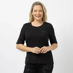 KILIAN KERNER SENSES Shirt, 1/2-Arm Glitzer-Logo mit ECOVERO™-Viskose figurumspielend
