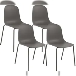 CLP 4er Set Stapelstühle Hardin Kunststoff HBT: 85x51x55 cm taupe