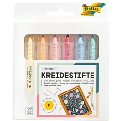 folia 6er-Pack Kreidestifte »Pastell« mehrfarbig