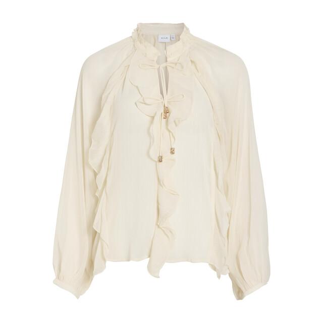 Vila vitiro v-neck l/s flounce top/bfs 14116881 birch