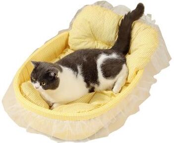 ModernMart Princess Plush Pet Sofa Bed For Cats & Small Dogs yellow