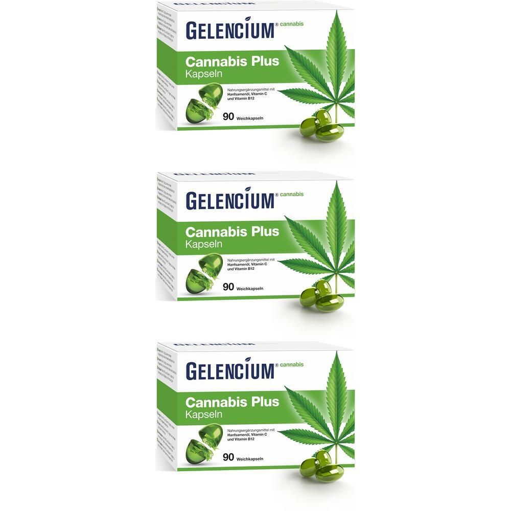 Gelencium Cannabis Plus Kapseln mit Vitamin B12 x3 3x90 St