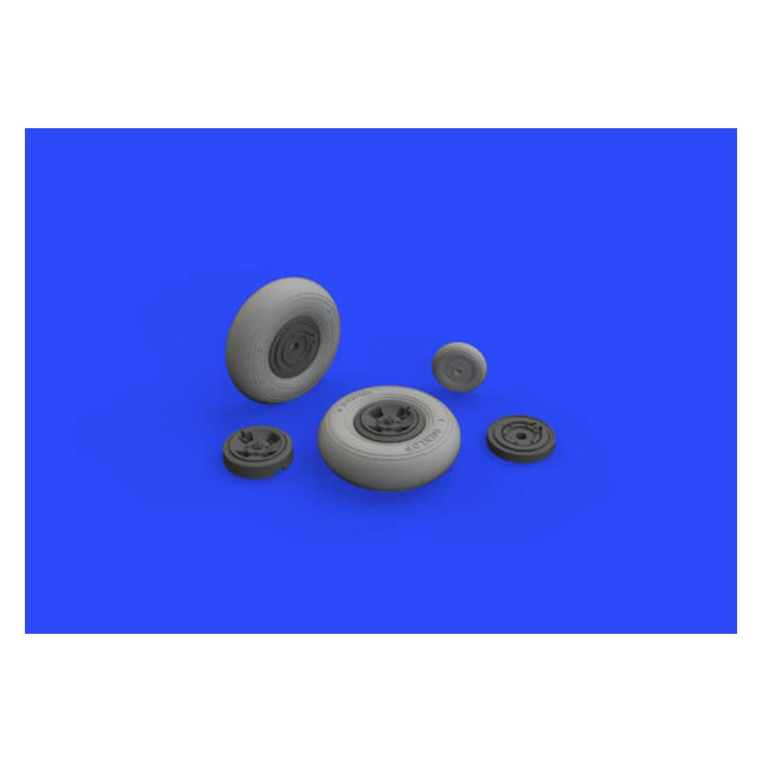 Eduard Spitfire Mk.IX wheels 4spoke w/smooth tire for Tamiya (632129)