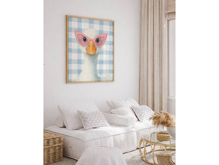 Impression artistique Glam Goose Revêtement : verre acrylique Structure : hêtre laqué Multicolore 52 x 62cm