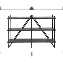 KAWOLA Wandregal PEARA 130 cm MDF-Holz schwarz 3 Stufig