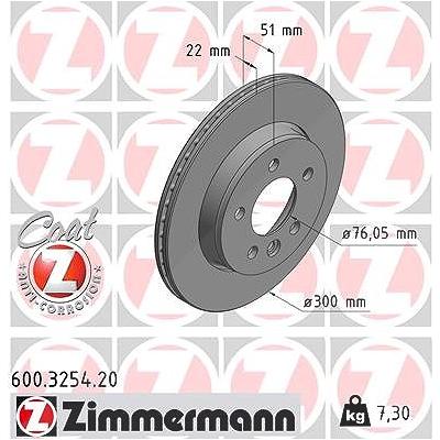 Zimmermann Bremsscheibe [Hersteller-Nr. 600.3254.20] für VW, Man