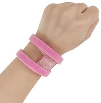 Useful Little Things Premium Adjustable Soft Thin Sports Yoga Wrist Band And TFCC Tear Injury Brace pink