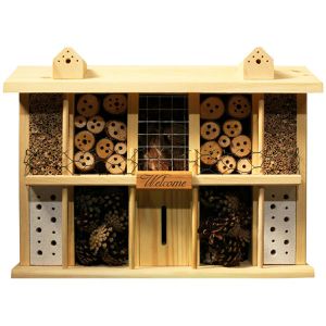 Luxus-Insektenhotels Insektenhotel Landsitz Superior, aus Holz, mit Nisthülsen, 34 x 47 cm, Bienenhotel
