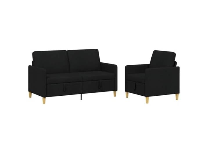 PUGYNBK Sofa mit Stauraum, 2 Stück, Schwarz, Polyester, mit Metallrahmen Klappsitz, versteckter Raum, abnehmbare Kissen, neutrales Design, vielseitig einsetzbar