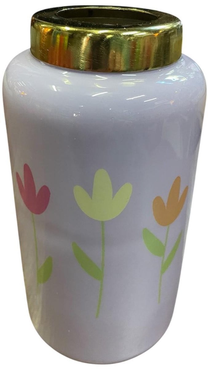 Judy vaas pastel paars voor bloemen H x B x D: 16 x 9 x 9 cm