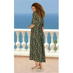 Viskose-Kleid in Druck grün in Größe 52 von DW-Shop, Grün, 52