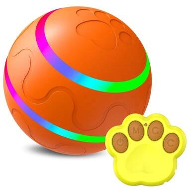 Inspire Curations Waterproof Interactive Dog Ball With Remote Control, Rolling And Jumping Play orange