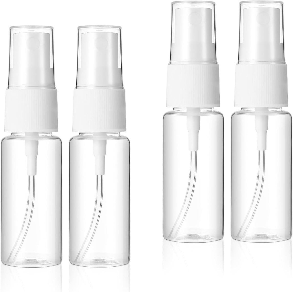 Set van 4 navulbare kleine spuitflessen van 20 ml, transparante herbruikbare plastic mini-spuitflesjes voor parfum, water en cosmetica